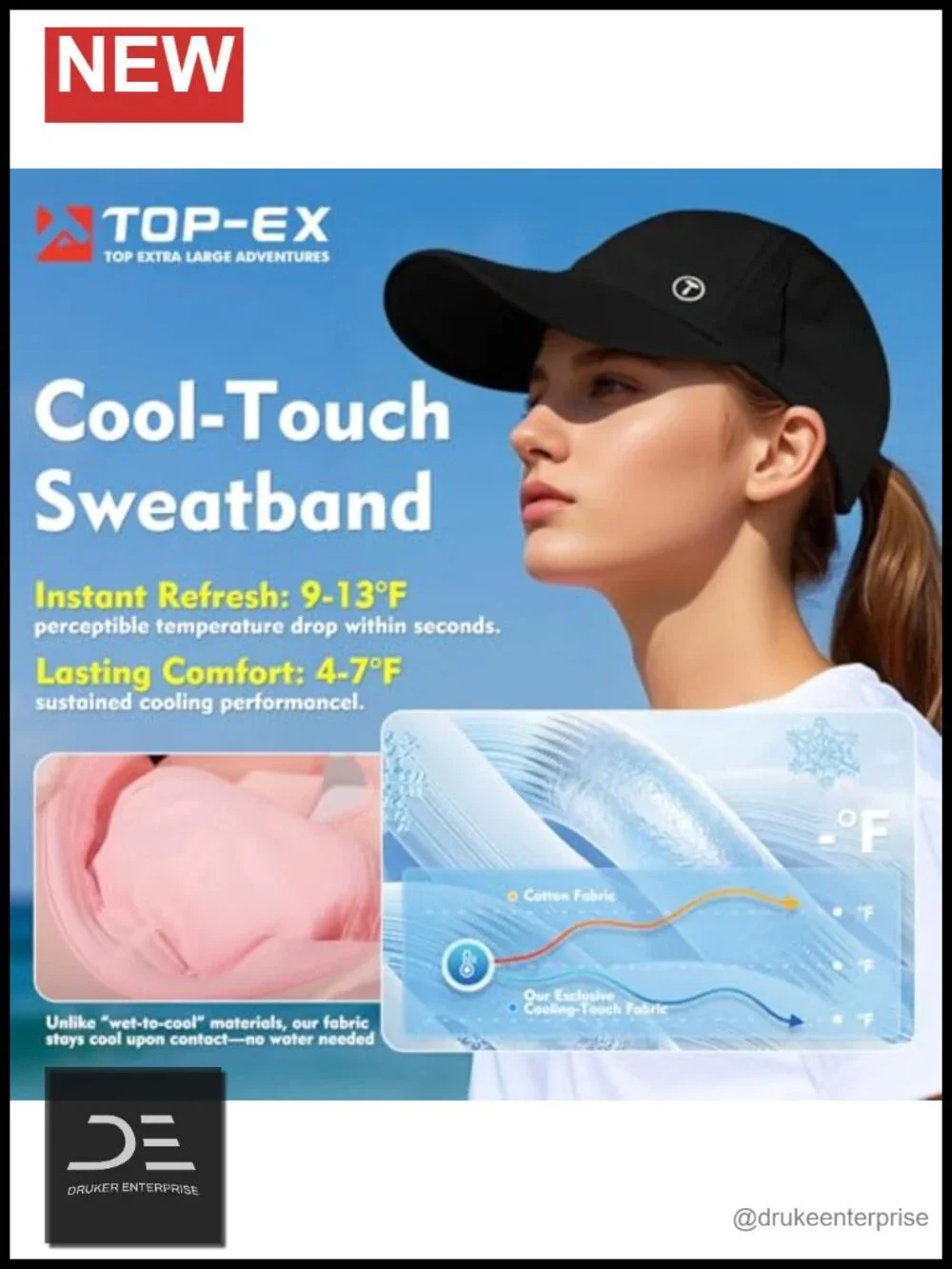 Cooling UV 50 High Ponytail Baseball Cap Quick Dry Sports Sweatband